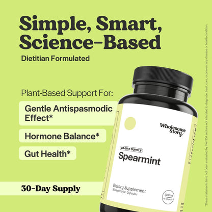 Spearmint + Myo & D Chiro Inositol | Organic Spearmint Capsules & Myo & D-Chiro Inositol Bundle Supplement | Hormonal Balance & Healthy Ovarian Function Support for Women | 30 Day Supply