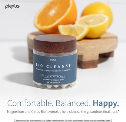 Bio Cleanse 60 Capsules Bottle - Helps Cleanse The Gastrointestinal Tract, Reduces Gas, Bloating, Occasional GI Discomfort by Plexus
