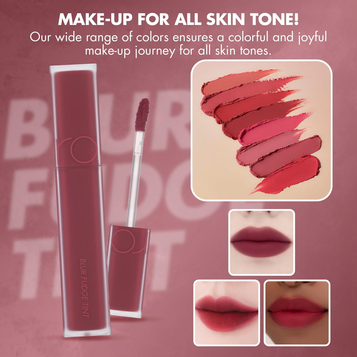 rom&nd OVEEER Shade Series Blur Fudge Tint | Silky Matte Lipstick for Velvety Smooth Lips | Long-Lasting Stain, Wrinkle Blurring, Moisturizing Formula | 16 Burnt Orange | Lip Stain Long Lasting Waterproof | Buildable Matte Blurred Finish | Hydrating Lip S