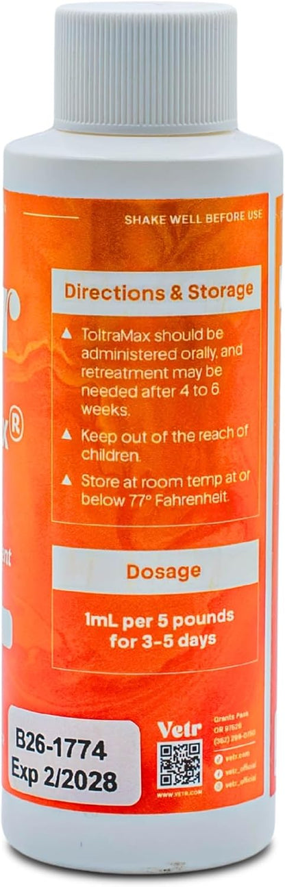 Toltrazuril 5.0% for Horses, Dogs, Cats, 120mL/4 Ounce, for Non-Food Chain Animals