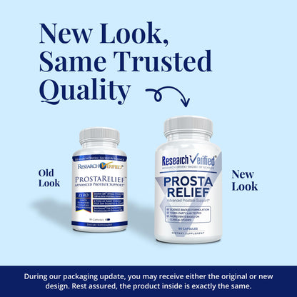 Research Verified Prosta Relief - Saw Palmetto and Bioperine - Prostate Health, Bladder & Urinary Health, Drive and Performance - Pure Natural, 90 Capsules (Pack of 1)