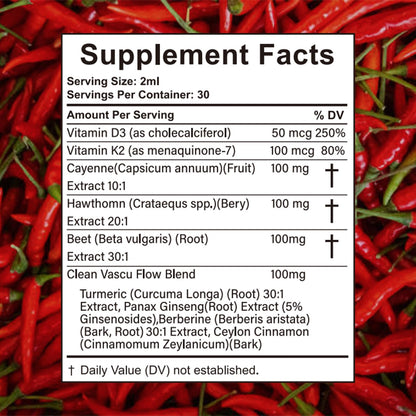 Velestoff Cayenne Pepper Drops, Cayenne Circulation Blend with Hawthorn Beet Root Turmeric Vitamin K2 D3 - Vegan, Non-GMO - 2FL.OZ (2 PCS) Velestoff buy supplements Au