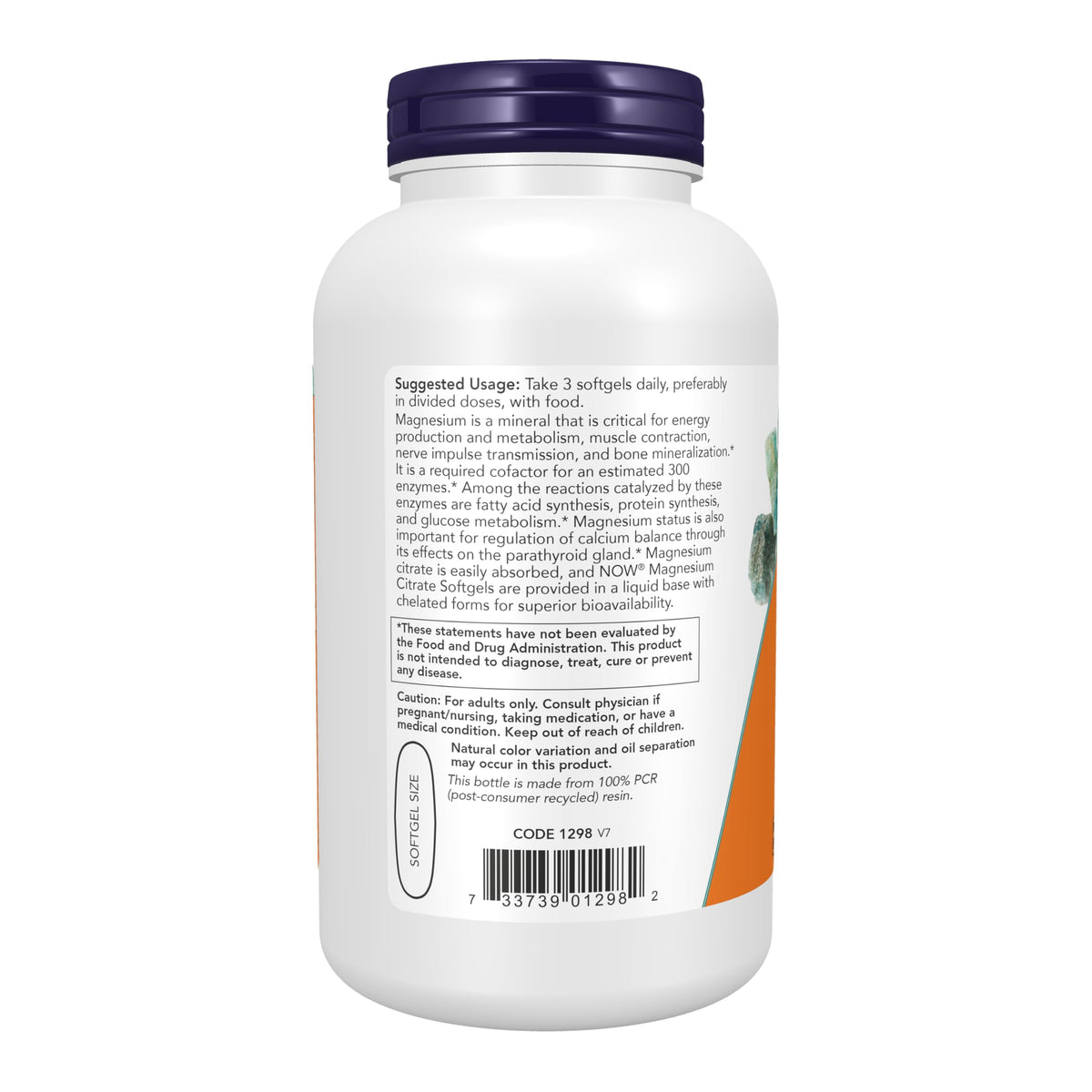 NOW Supplements, Magnesium Citrate, Enzyme Function*, Nervous System Support*, 120 Veg Capsules