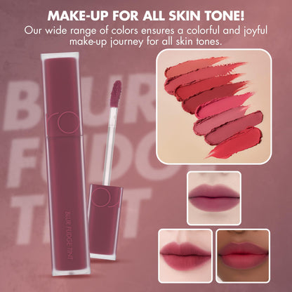 rom&nd OVEEER Shade Series Blur Fudge Tint | Silky Matte Lipstick for Velvety Smooth Lips | Long-Lasting Stain, Wrinkle Blurring, Moisturizing Formula | 16 Burnt Orange | Lip Stain Long Lasting Waterproof | Buildable Matte Blurred Finish | Hydrating Lip S