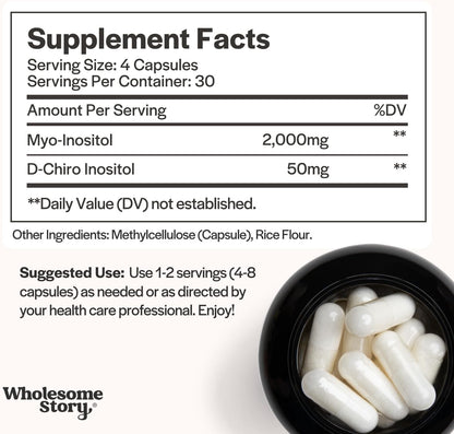 Spearmint + Myo & D Chiro Inositol | Organic Spearmint Capsules & Myo & D-Chiro Inositol Bundle Supplement | Hormonal Balance & Healthy Ovarian Function Support for Women | 30 Day Supply