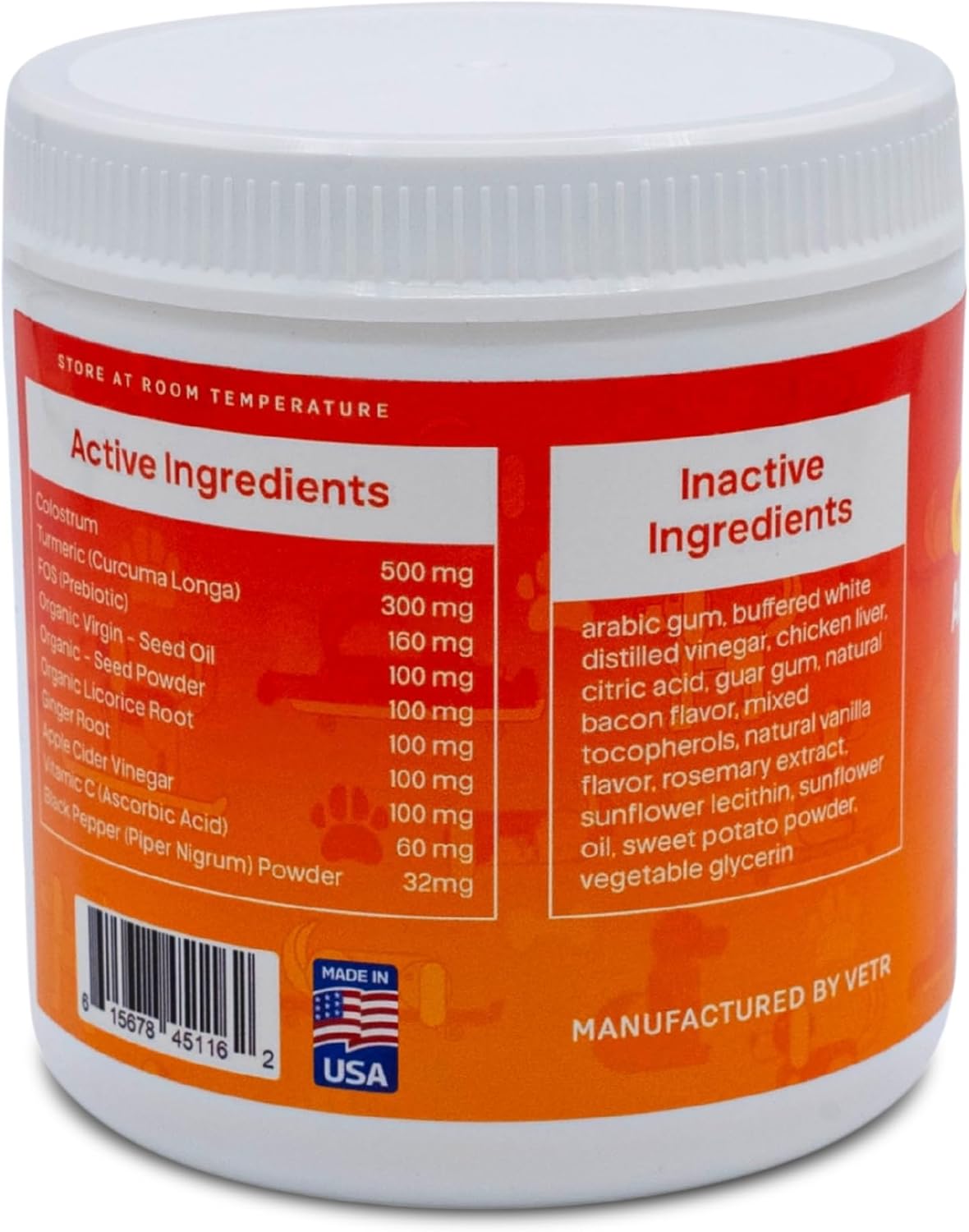 Vetr Allergy Relief Chews for Dogs - Dog Itching Skin Relief, Dog Allergy Treats with Probiotics and Omega-3 - Chicken Flavored 120 Count - Vet-Formulated in USA