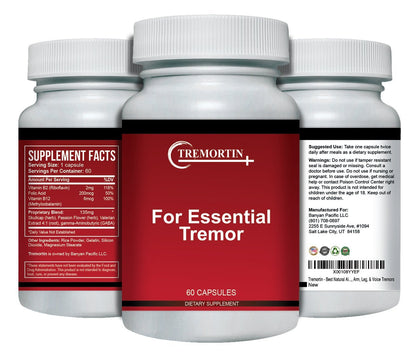 Tremortin – Natural Essential Tremor Herbal Supplement - Offers Relief for Shaky Hands, Arm, Leg and Voice Tremors (60 Capsules) TremortinBuy Supplements Australia
