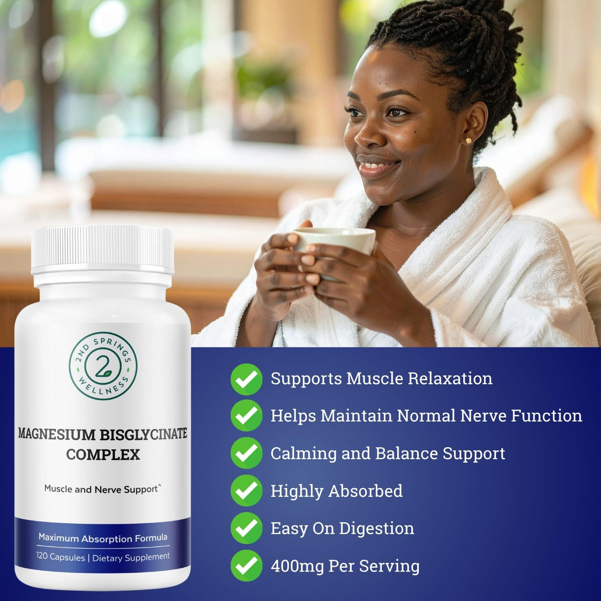 Magnesium Bisglycinate + Brain Support Complex Bundle | Focus, Memory, Calm, Cognitive Function, Muscle Relaxation & Daily Wellness