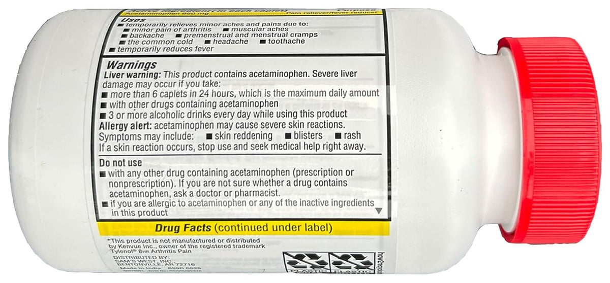 Compare to Tylenol Arthritis Pain Active Ingredient. - Member's Mark - Arthritis Pain Reliever, Extended Release, Acetaminophen 650 mg, 400 CapletsQ