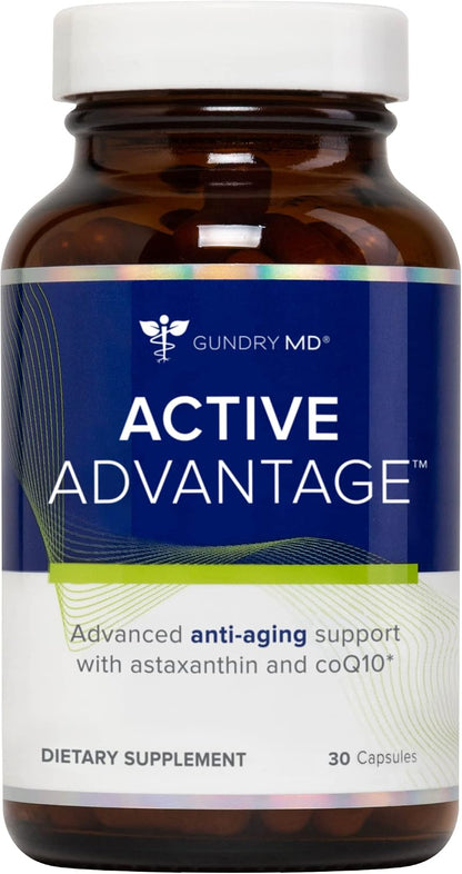 Gundry MD® Active Advantage Astaxanthin and CoQ10 Supplement, 30 Count | 30 Servings, Designed to Support Energy and Metabolism, Sugar & Artificial Sweetener Free, Supports Mitochondria & ATP Levels