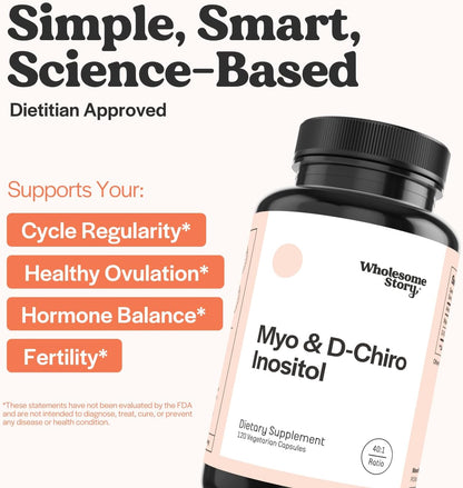 Myo & D Chiro Inositol + Vitex | Myo-Inositol & D-Chiro Inositol & Organic Vitex Chasteberry Bundle Supplement | Hormone Balance & Fertility Support | Inositol 30 Servings | Vitex 120 Servings