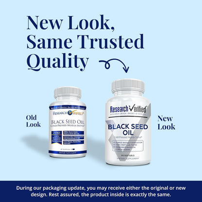 Research Verified Black Seed Oil - 60 Softgels - Boost Immunity, Support Digestion, Improve Respiratory Function - Cold-Pressed - 2% Thymoquinone (TQ)