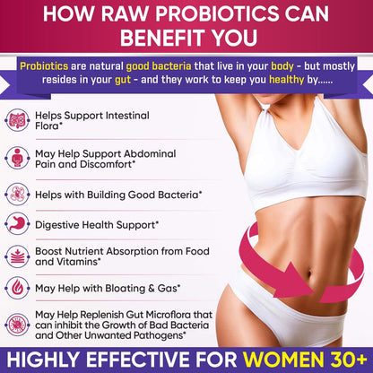 Wholesome Wellness Probiotics for Women 100 Billion CFUs with Prebiotics, Digestive Enzymes + Grass Fed Desiccated Beef Liver Capsules Bundle