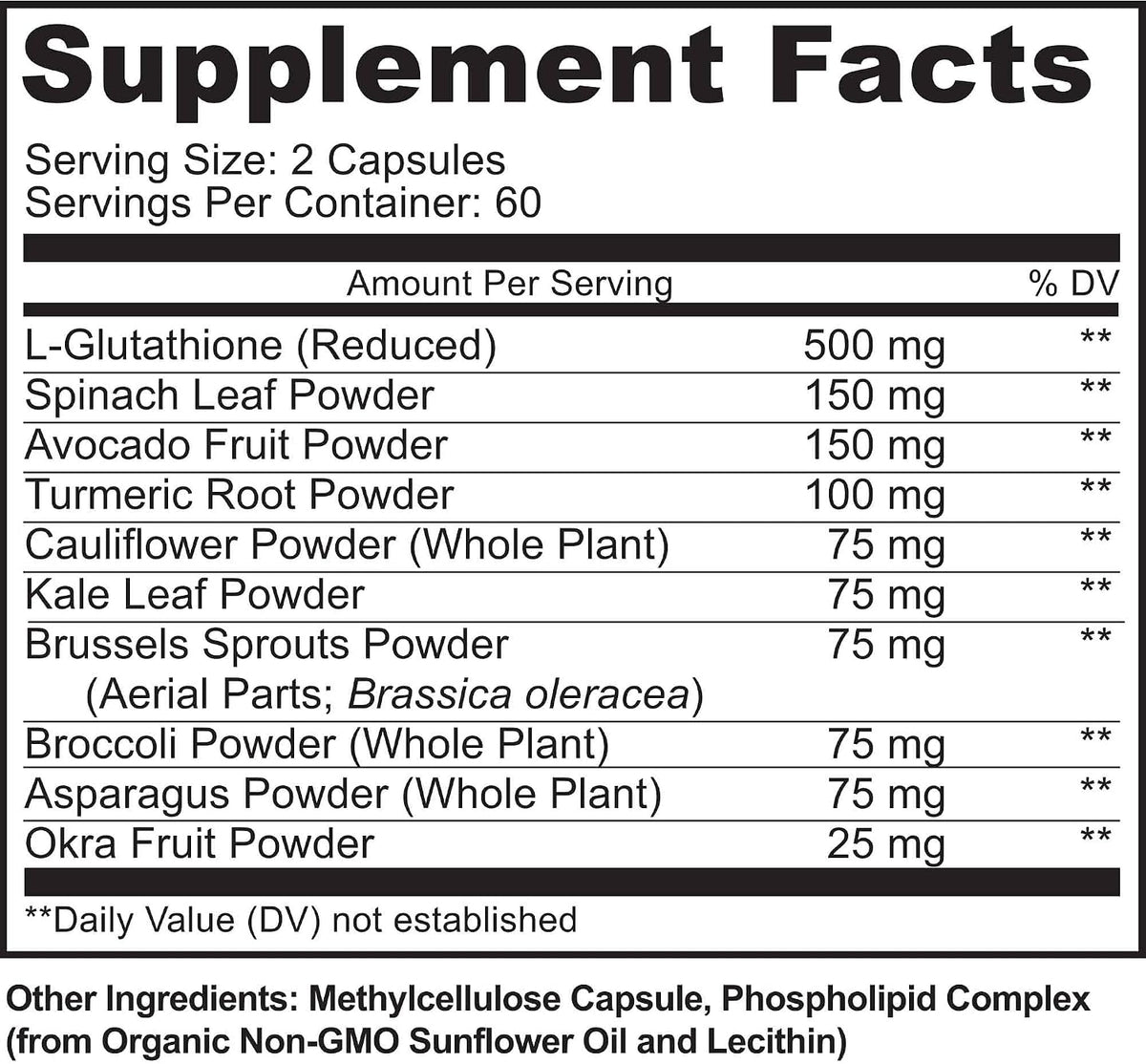 Liposomal Glutathione Supplement 500mg - Pure L Glutathione (GSH) Reduced - Active Form, Made with Organic Whole Food, Non GMO Phospholipid Complex - Antioxidant - 120 Count
