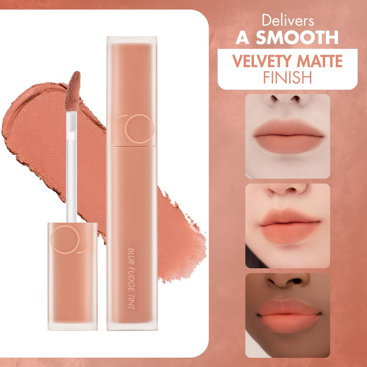 rom&nd OVEEER Shade Series Blur Fudge Tint | Silky Matte Lipstick for Velvety Smooth Lips | Long-Lasting Stain, Wrinkle Blurring, Moisturizing Formula | 16 Burnt Orange | Lip Stain Long Lasting Waterproof | Buildable Matte Blurred Finish | Hydrating Lip S