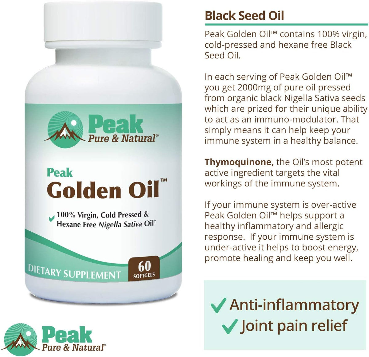 Peak Pure & Natural Golden Oil & Peak Vitamin D3