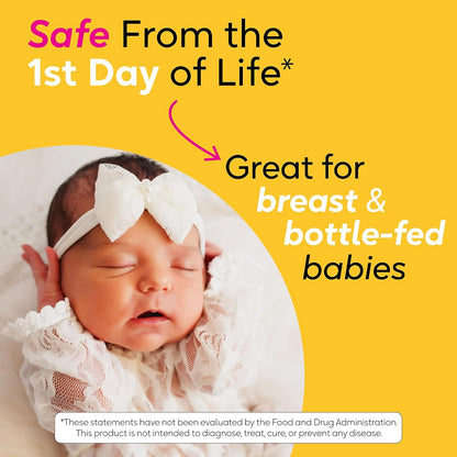 BioGaia Baby Probiotic Drops - Baby Essentials for Colic & Gas Relief, Safe for Newborns, Reduces Crying, Fussing, Colic, Gas, Spit-ups and Constipation, No allergens, Dairy, Soy, Gluten, or Sugar