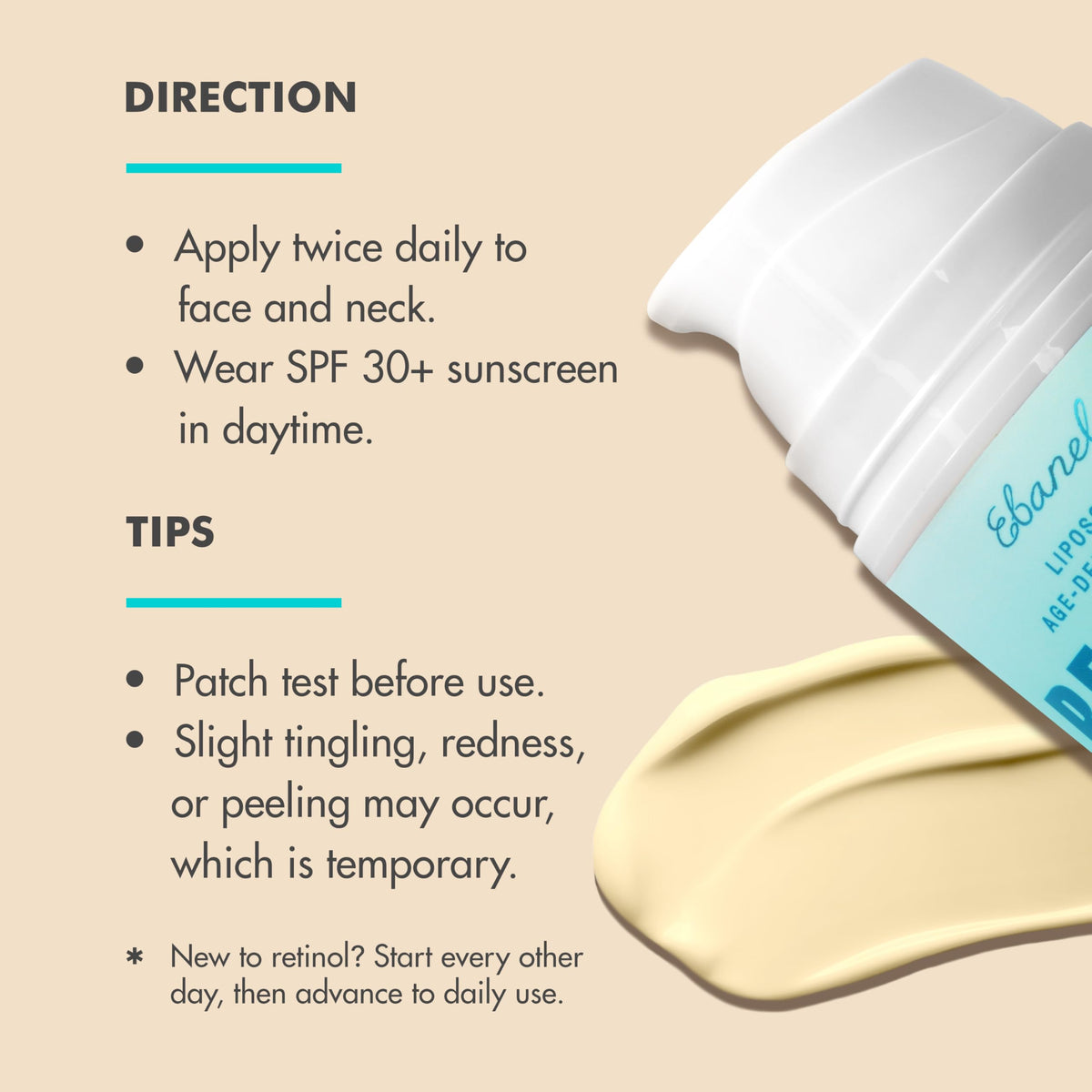 Ebanel Bundle of 2.5% Retinol Moisturizer and Serum