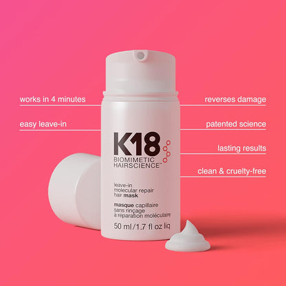K18 Damage Control Trio, Damage Shield Shampoo + Conditioner + 4-Minute Molecular Repair Hair Mask, Lasting Damage Repair, Color-Safe Shampoo