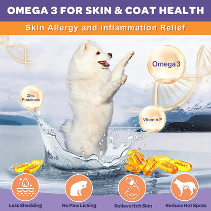 NATURE TARGET 6 Billion Freeze Dried Probiotics for Dogs, 120 Bites | With Prebiotics & Enzymes, Vitamins & Omega 3, Support Digestive & Gut Health, Itch Relief, Reduce Diarrhea