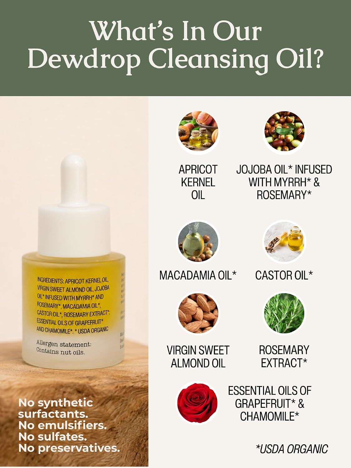 Hearth & Homestead Dewdrop Oil Cleanser - Gentle Makeup Remover, 1oz