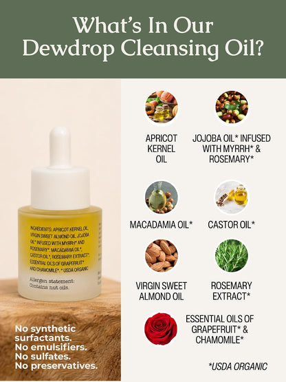 Hearth & Homestead Dewdrop Oil Cleanser - Gentle Makeup Remover, 1oz