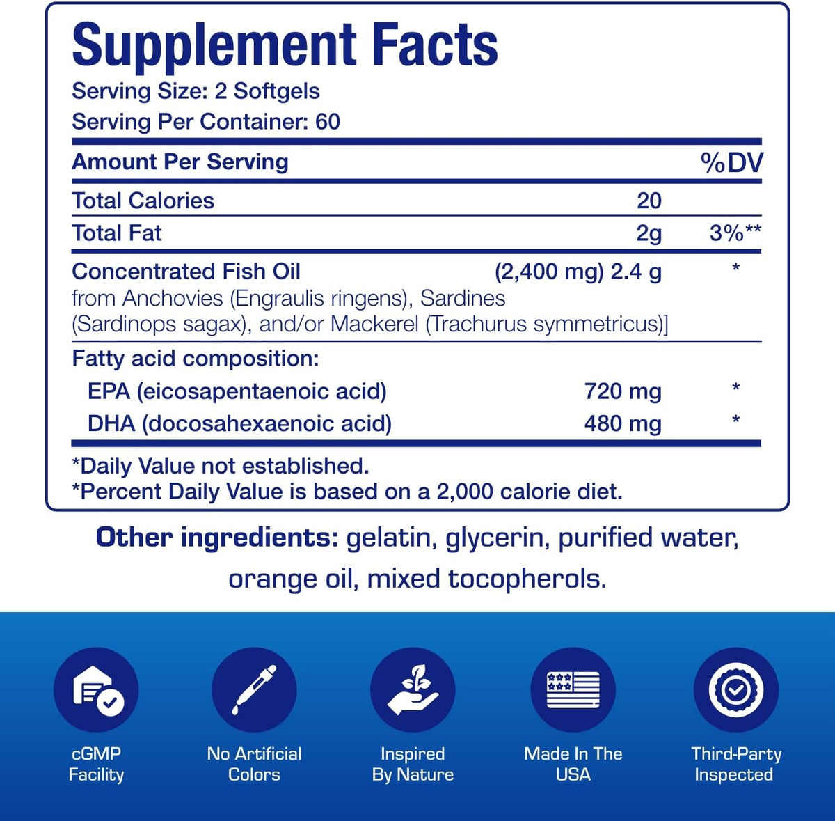 Clinical Omega 3 Fish Oil Supplement with EPA and DHA - 120 Orange Flavored Softgels for Heart, Immune, and Nervous Health - 1200mg of Molecularly Distilled Omega-3