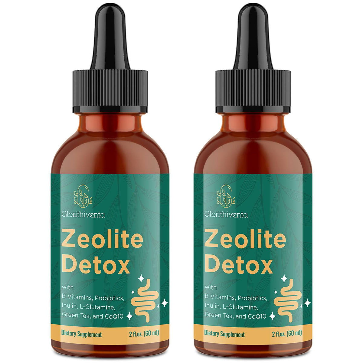 Zeolite Detox for Adults, Zeolite Liquid Drops with Vitamin B, Probiotic Blend - Energy, Gut, Focus - 2 Fl Oz (1 Bottle)