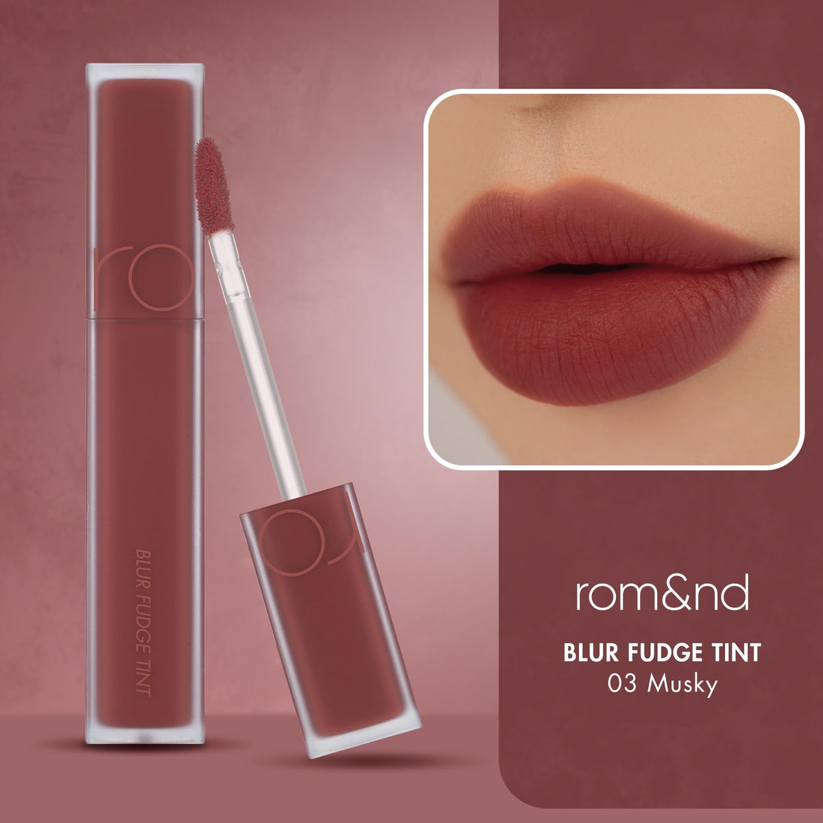 rom&nd OVEEER Shade Series Blur Fudge Tint | Silky Matte Lipstick for Velvety Smooth Lips | Long-Lasting Stain, Wrinkle Blurring, Moisturizing Formula | 16 Burnt Orange | Lip Stain Long Lasting Waterproof | Buildable Matte Blurred Finish | Hydrating Lip S