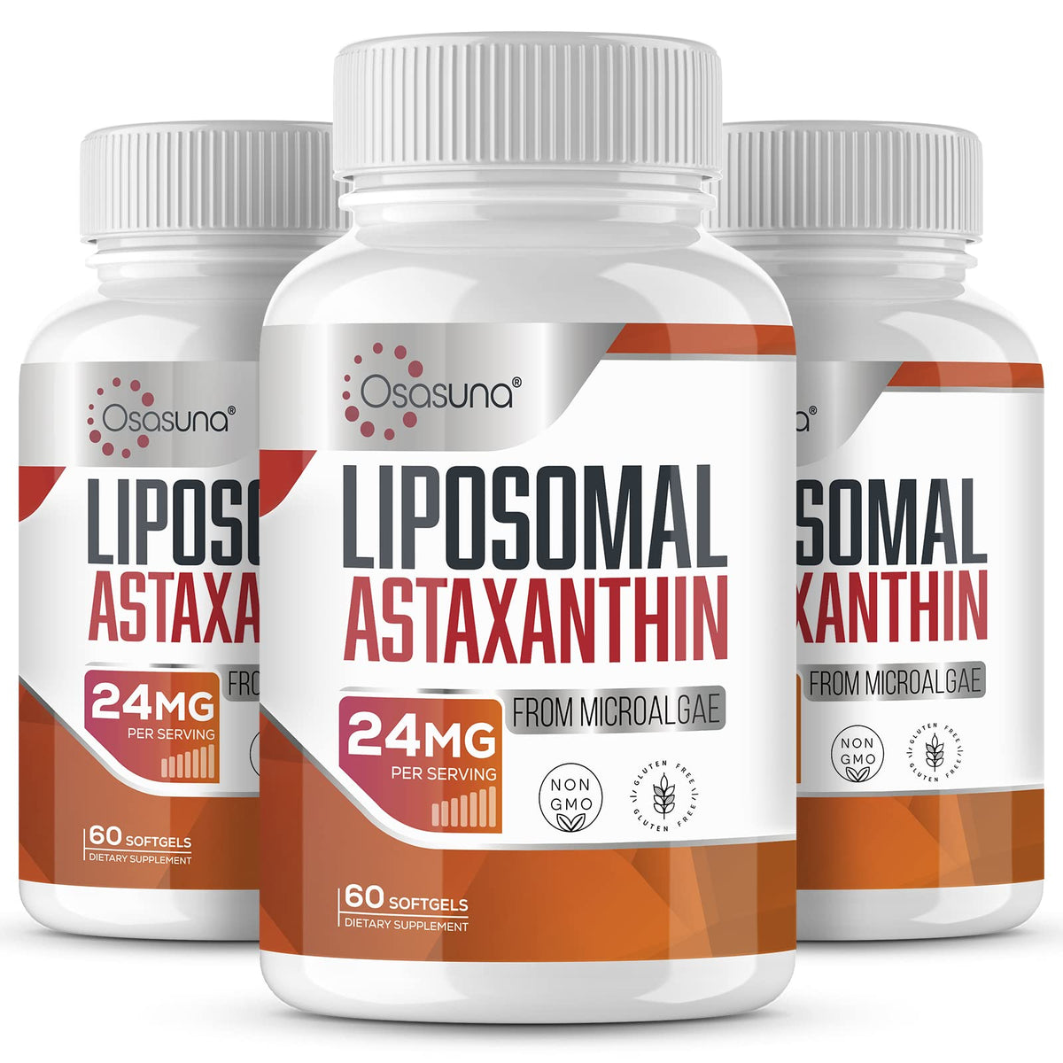 Liposomal Astaxanthin Supplement 24 MG, Maximum Absorption, Antioxidant Stronger Than VIT C, Non-GMO & Gluten Free - 60 Softgels(2 Months Supply)