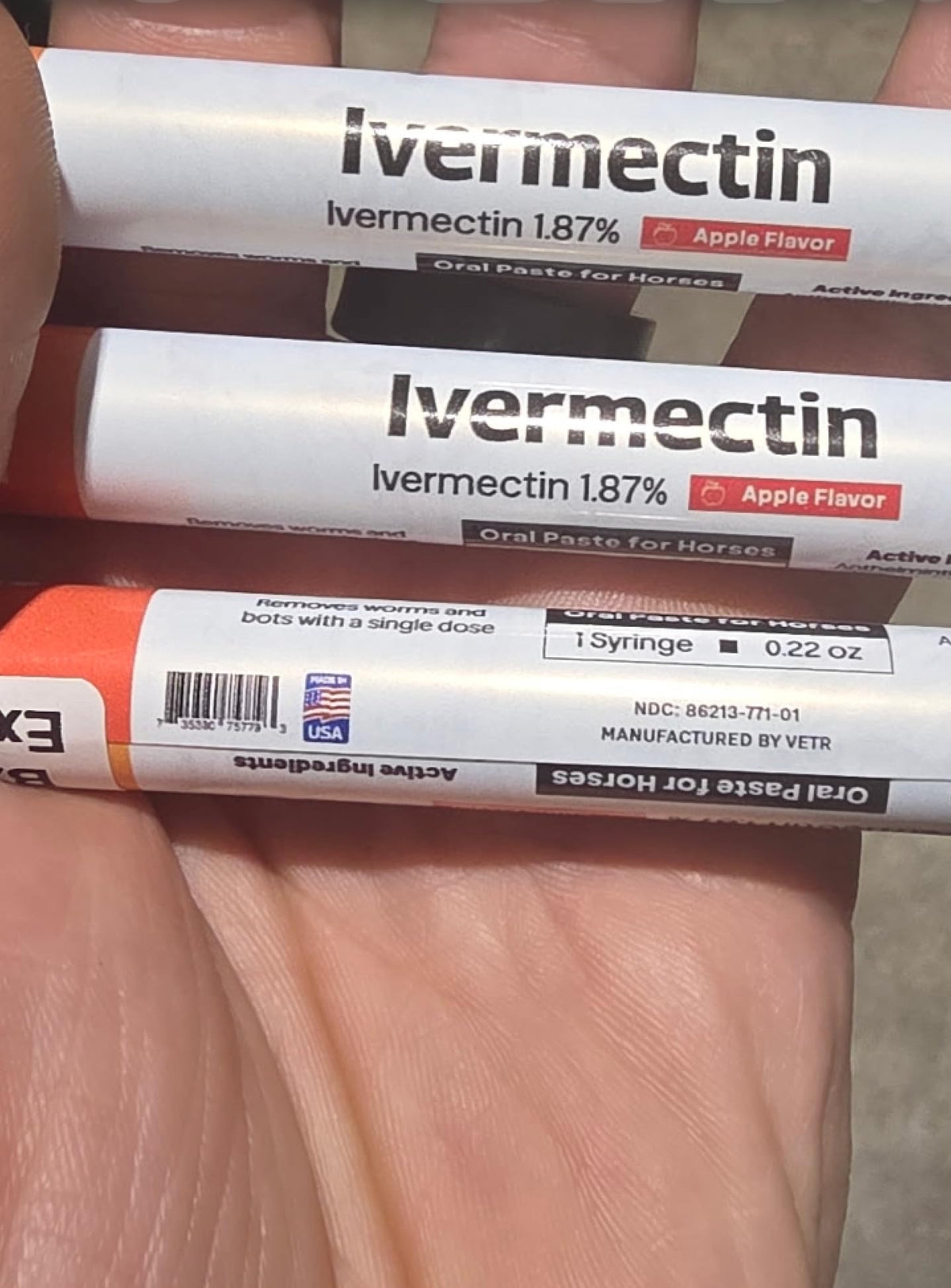 Ivermectin for Horses & Sheep 1.87% Concentration, 6cc, 7 Pack