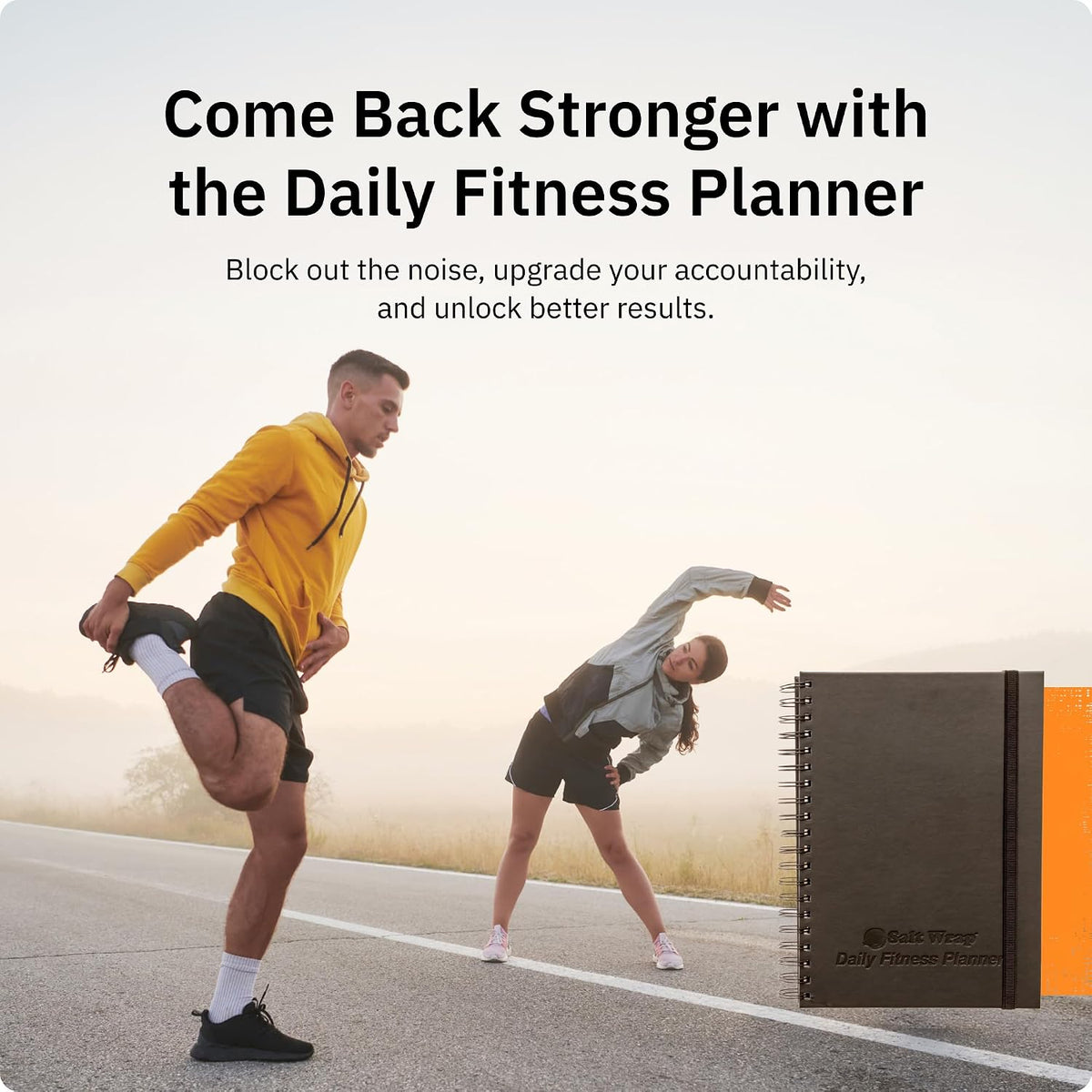 Daily Fitness Journal, Workout Planner & Food Log Book 7x10 Inches | Premium Faux Leather Cover, Weekly Check-Ins for Energy, Joint Health and Mindset Alongside Training and Nutrition Goals