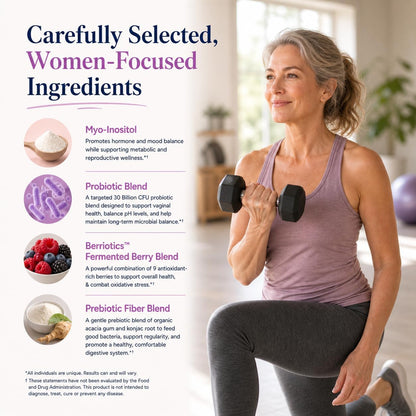 Gundry MD® Women's Total Probiotic with Inositol, 30 Capsules | Made with Women in Mind, Urinary Tract & Vaginal Support, Leaky Gut, Digestive Health, Horomone Support, No Animal Products