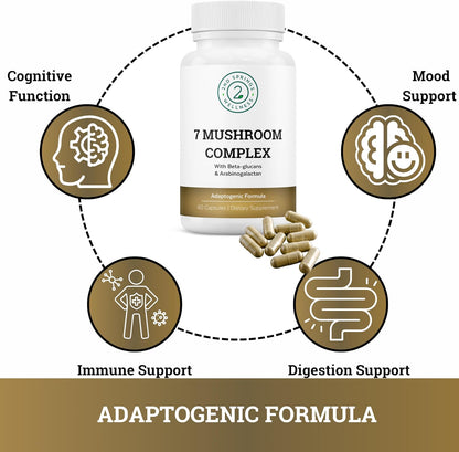 Total Wellness Duo - 7 Mushroom Complex & Men's Daily 7 Essentials for Complete Nutritional Support