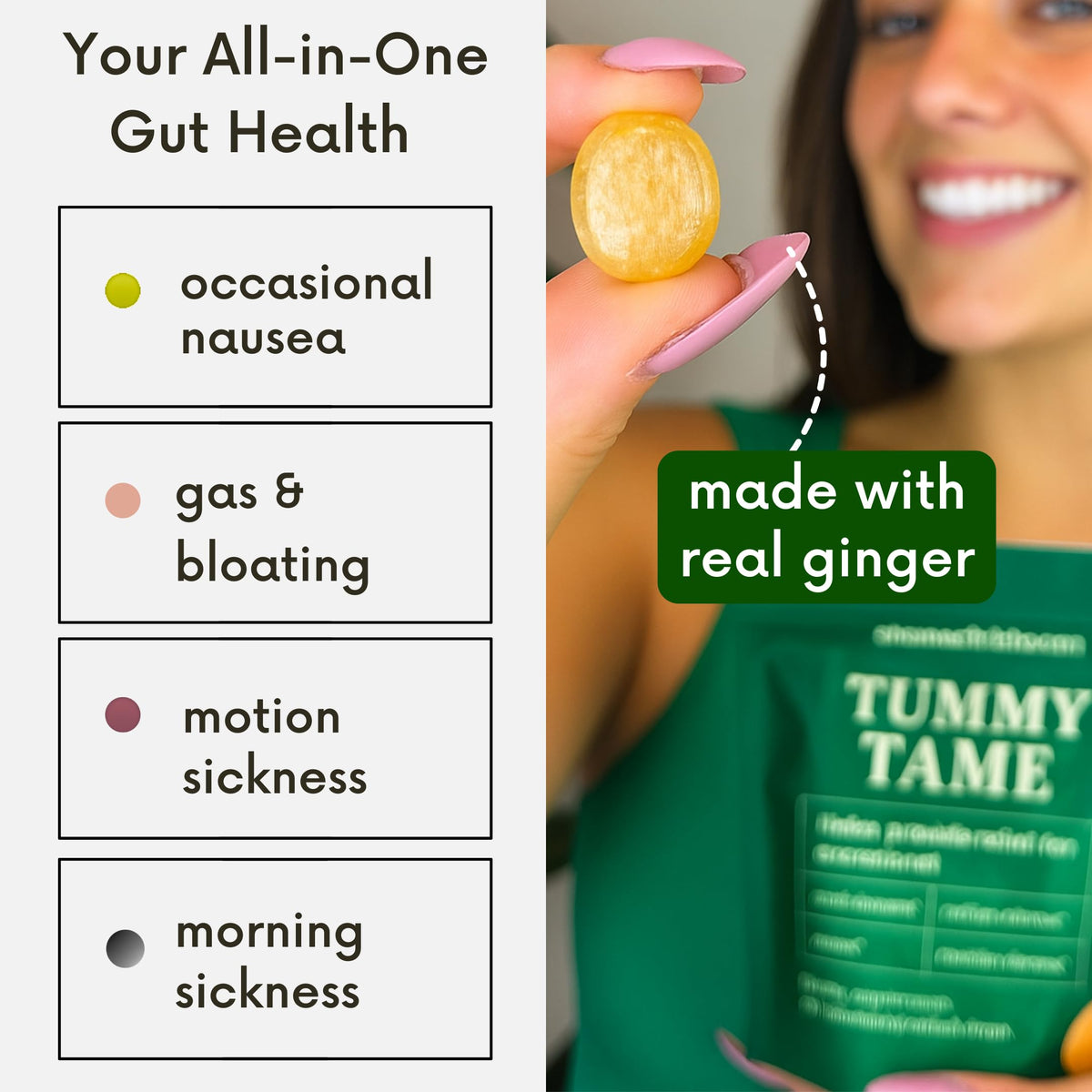 Stomach Bloom Fast-Acting Ginger for Nausea Relief | Herbal Relief for Pregnancy Nausea and Morning & Motion Sickness | Ginger, Lemon, Spearmint & B6. 28 Individually Sealed Drops.