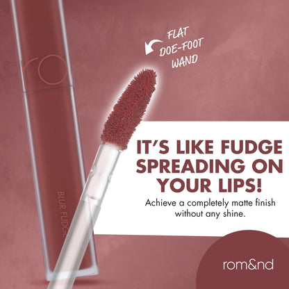 rom&nd OVEEER Shade Series Blur Fudge Tint | Silky Matte Lipstick for Velvety Smooth Lips | Long-Lasting Stain, Wrinkle Blurring, Moisturizing Formula | 16 Burnt Orange | Lip Stain Long Lasting Waterproof | Buildable Matte Blurred Finish | Hydrating Lip S