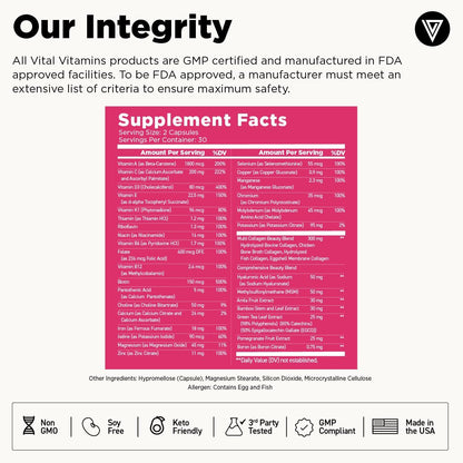 Vital Vitamins Multi Collagen Peptides Powder + Women's Multivitamin Complex
