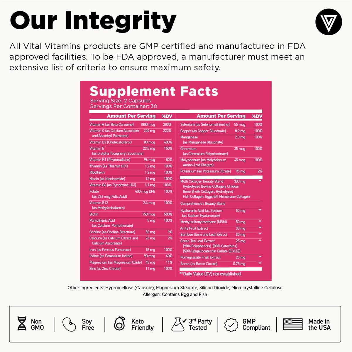 Vital Vitamins Women's Multivitamin Complex + NAD+ Supplement