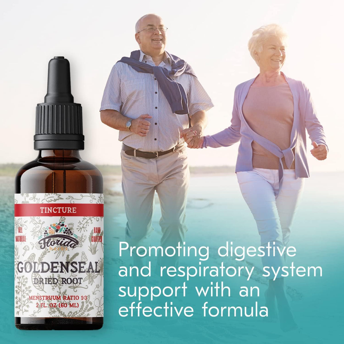 Goldenseal Tincture 2 oz – Organic Herbal Extract | Alcohol Free | Vegan Herbal Drops - Made in USA