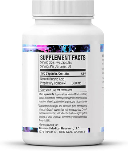 Tesseract Medical Research ProButyrate Gut Health Supplement, Butyric Acid Complex & CoQ10 Pro, Coenzyme Q10 for Health, Muscle Health and Cellular Energy Production