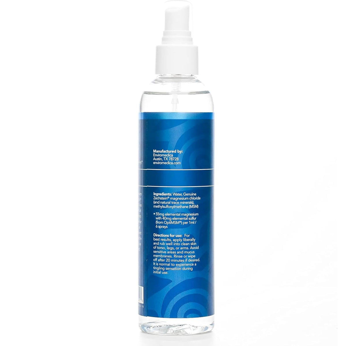 Ancient Minerals Magnesium Oil Spray Ultra with MSM, Zechstein, 4oz | Zechstein magnesium chloride + MSM topical spray for enhanced absorption & reduced tingle. 4 fl oz.