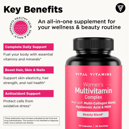 Vital Vitamins Multi Collagen Peptides Powder + Women's Multivitamin Complex