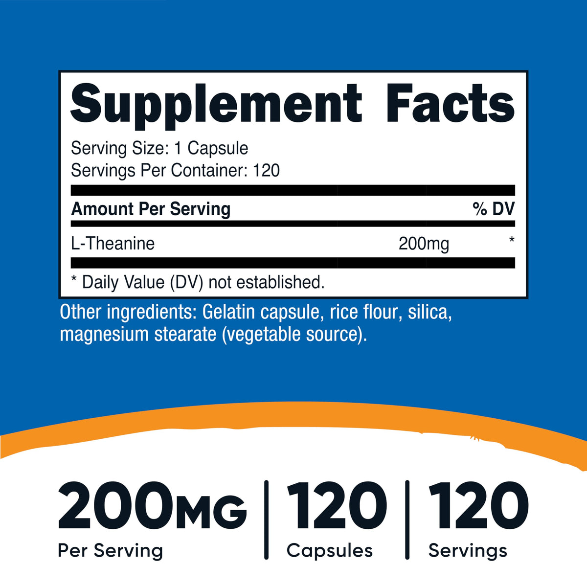 Nutricost L-Theanine 200mg, 120 Capsules, Double Strength - Non-GMO, Gluten Free