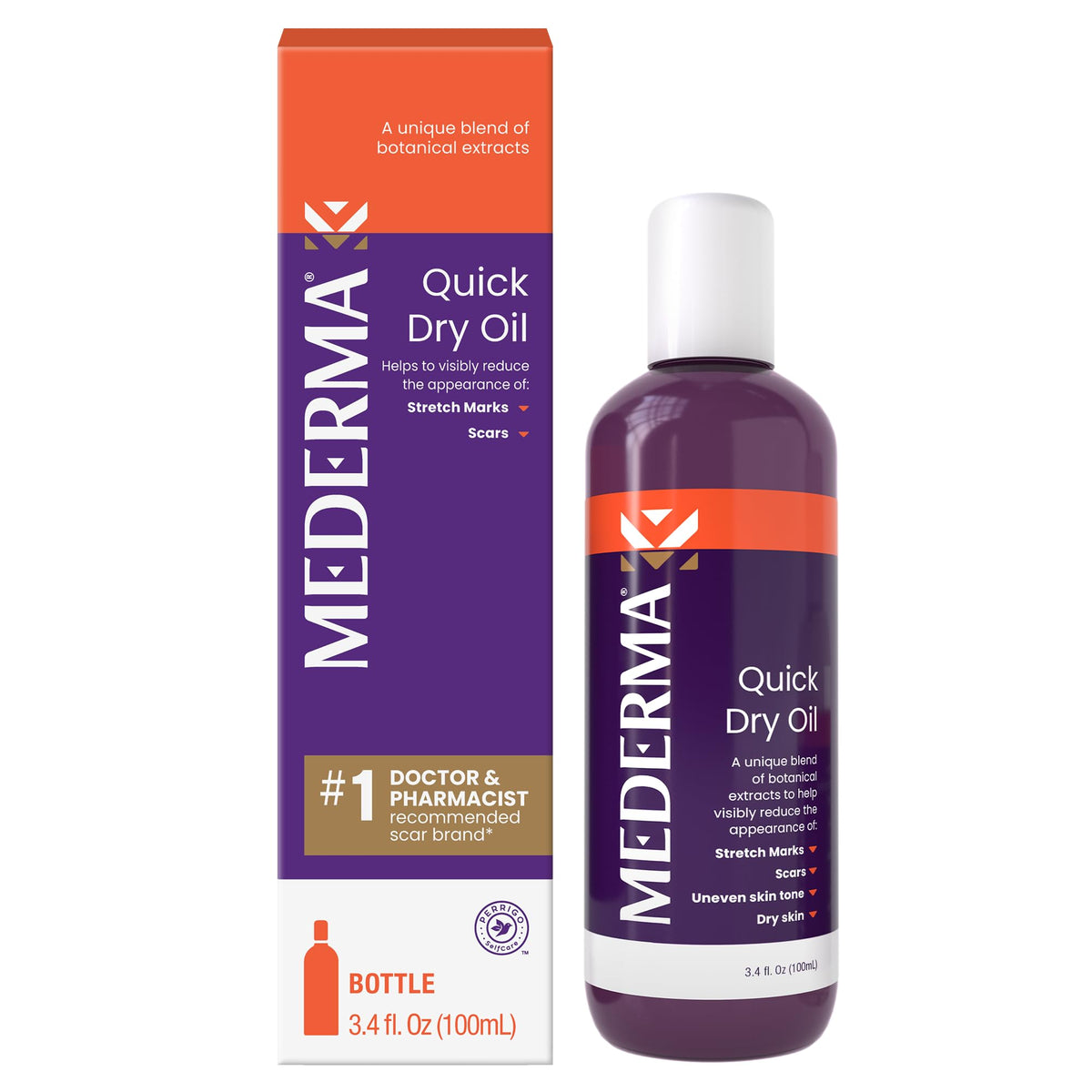 Mederma Quick Dry Oil, Scar and Stretch Mark Treatment, Helps to Improve the Appearance with Natural Botanical Extracts, Paraben Free, Fast-Absorbing, 3.4oz (100ml) MedermaBuy Supplements Australia