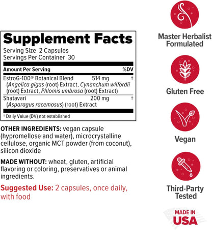 Redd Remedies, MenoWise, Relieves Symptoms, Including Hot Flashes, Night Sweats, Vaginal Dryness, and More, 60 Vegan Capsules