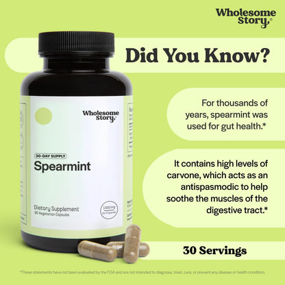 Spearmint + Zinc, Magnesium & VIT B6 | Organic Spearmint Capsules + Zinc Picolinate Magnesium Glycinate & Vitamin B6 Bundle Supplement | Supports Hormones, Fertility & Digestion | 30 & 120 Day Supply