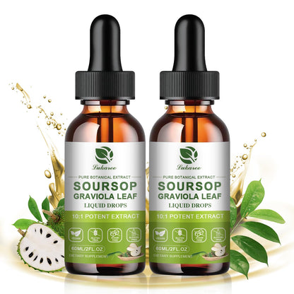 Lukaree Pure Soursop Graviola Leaves Extract - Immune Energy & Gut Support | Soursop Bitters Liquid Drop for Cell Support & Regeneration – Cold Extract with High Potency– Vegan | Gluten-Free | 2 Fl Oz