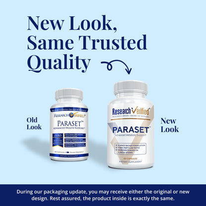 Research Verified Paraset - 120 Capsules - Natural Gut Health Enhancer - Garlic Bulb, Papain, Sweet Wormwood, Black Walnut, BioPerine - Vegan
