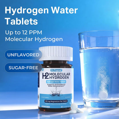 12 PPM Molecular Hydrogen Tablets & 35-Strain Probiotics with Prebiotics | Daily Wellness & Digestive Routine | 2 Items