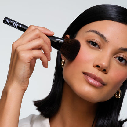 Saie Blush & Brush Duo - SuperSuede Baked Blush in Amore (.01 oz) & Powder Blush Brush - Talc-Free, Moisturizing Blush with Vegan, Fluffy Brush for Seamless Application SaieBuy Supplements Australia